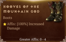 Hooves of the Mountain God [ ⭐️ Affix: MAX ROLL]