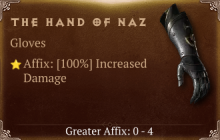 The Hand of Naz [ ⭐️ Affix: MAX ROLL]