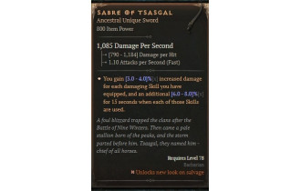 Sabre of Tsasgal [ ⭐️ Affix: MAX ROLL]