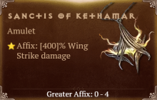 Sanctis of Kethamar [ ⭐️ Affix: MAX ROLL]