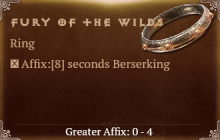 Fury of the Wilds [ ⭐️ Affix: MAX ROLL]