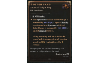 Molten Band [ ⭐️ Affix: MAX ROLL]