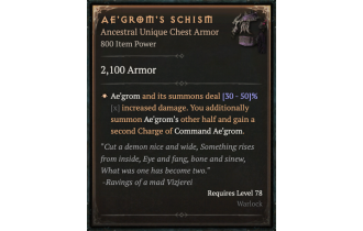Ae'grom's Schism [ ⭐️ Affix: MAX ROLL]