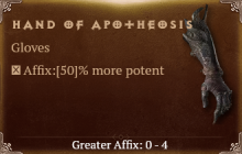 Hand of Apotheosis [ ⭐️ Affix: MAX ROLL]