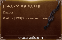 Litany of Sable [ ⭐️ Affix: MAX ROLL]