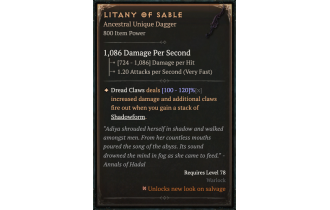 Litany of Sable [ ⭐️ Affix: MAX ROLL]