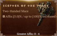 Scepter of the Three [ ⭐️ Affix: MAX ROLL]