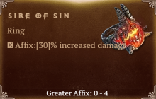 Sire of Sin [ ⭐️ Affix: MAX ROLL]