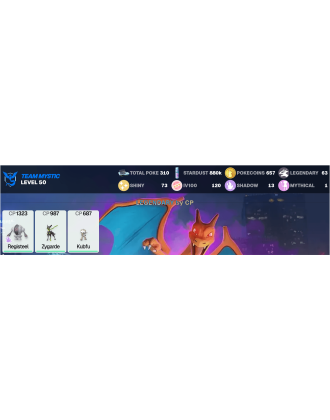 Legendary: 63 | Shiny: 73 | Hundo: 120 | ShinyLegend: 1 [Level: 50 | Stardust: 880.1k | Team: Mystic]