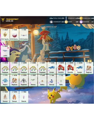 Legendary: 121 | Shiny: 122 | ShinyLegend: 7 [Level: 50 | Stardust: 1.04m | Team: Instinct]