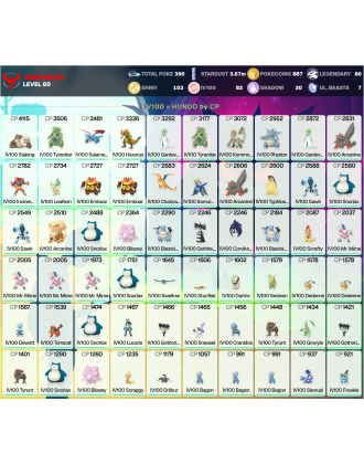 Legendary: 80 | Shiny: 103 | Hundo: 82 | ShinyLegend: 6 [Level: 60 | Stardust: 3.68m | Team: Valor]