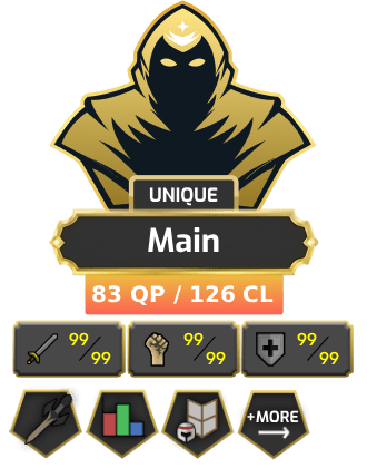 Main | Staker | TTL: 1868 | CL: 126 | QP: 83 [Max Combat, Max Melee, Avernic Defender, Max POH, MA1 & MA2 + MORE!]