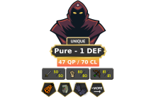 Pure - 1 DEF | TTL: 861 | CL: 70 | QP: 47 [Infernal, Ava's, Mithril Gloves, DT1, Pets + MORE!]