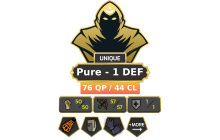 Pure - 1 DEF | TTL: 809 | CL: 44 | QP: 76 [Infernal, Ava's, Mithril Gloves, God Book + MORE!]
