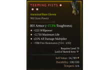 Teeming Fists [Ancestral Rare | ⭐ 3 Greater | Gloves | Druid]