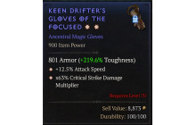 Keen Drifter's Gloves of the Focused [Ancestral Magic | ⭐ 2 Greater | Gloves | Barbarian]